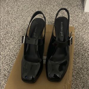 Madden Girl Black Slingback Heels